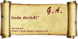 Goda Anikó névjegykártya